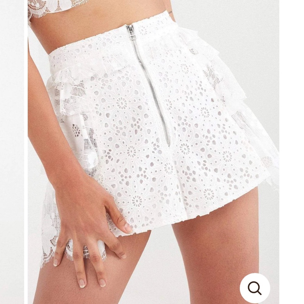 For love and lemons LAS PALMAS LACE SHORTS WHITE